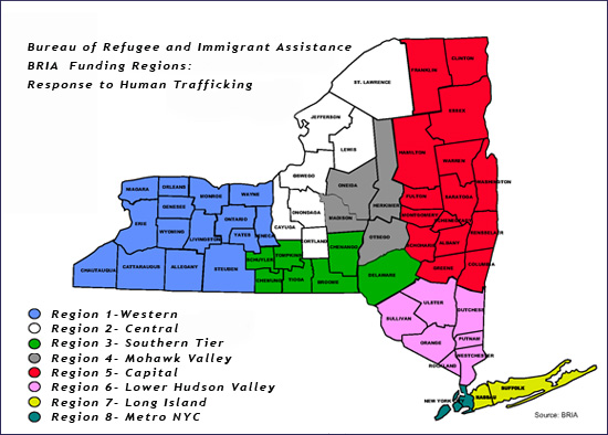 human trafficking regions